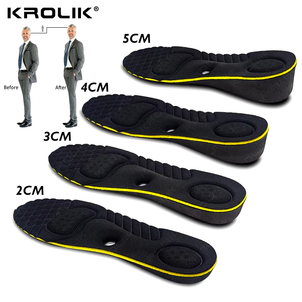 Magnet Massage Height Increase Insoles for Women Men 2/3/4/5 Cm up Invisiable Arch Support Orthopedic Insoles Heighten Lift