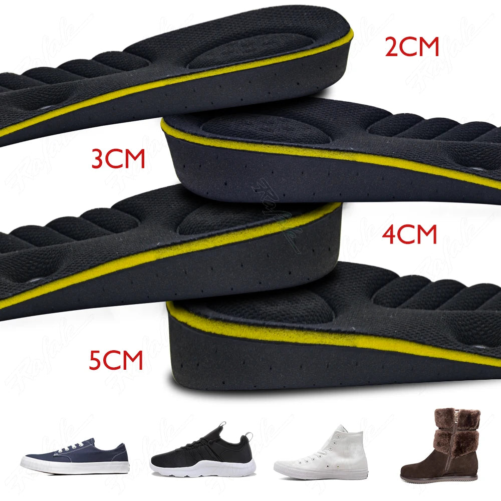 Magnet Massage Height Increase Insoles for Women Men 2/3/4/5 Cm up Invisiable Arch Support Orthopedic Insoles Heighten Lift