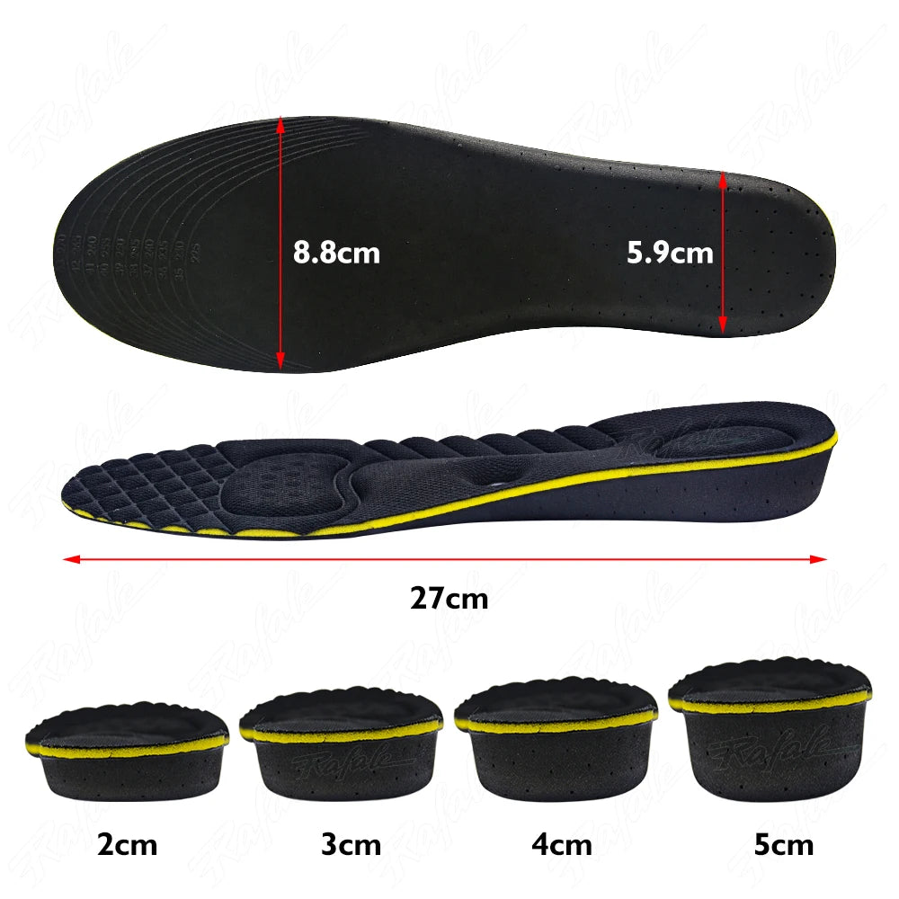 Magnet Massage Height Increase Insoles for Women Men 2/3/4/5 Cm up Invisiable Arch Support Orthopedic Insoles Heighten Lift