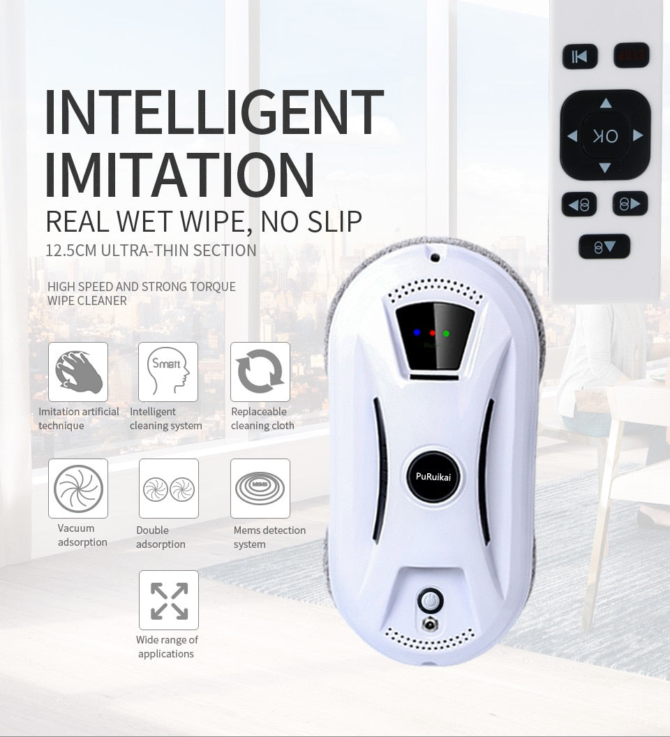 Window Vacuum Cleaning Robot with Remote Control