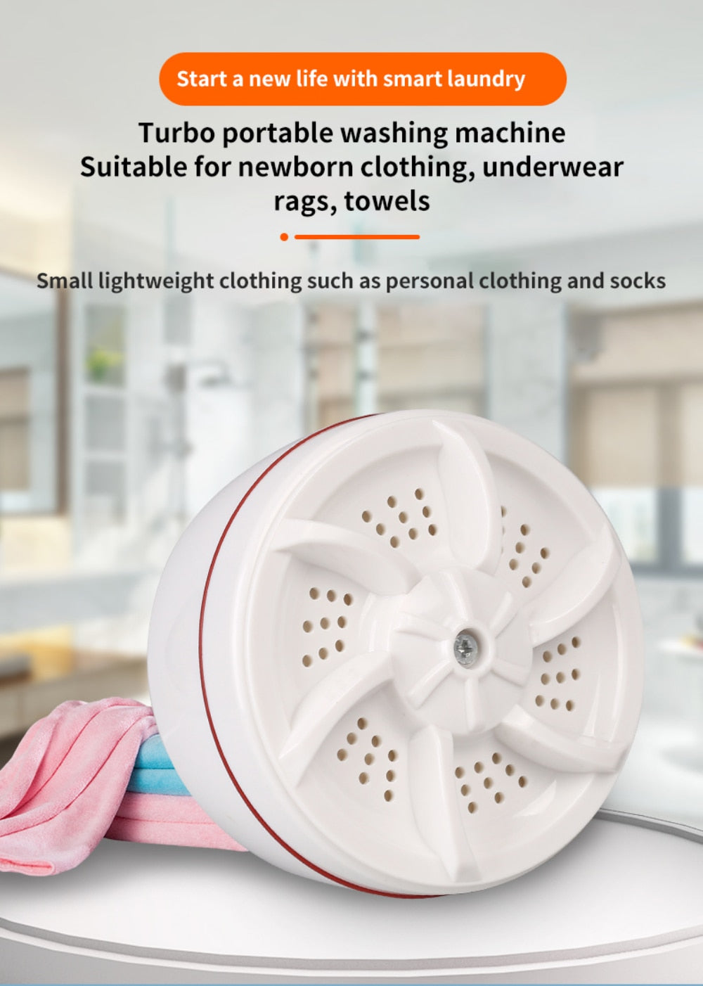 Portable Washing Machine, Mini Ultrasonic Washing Machine 3 in 1 Dishwasher