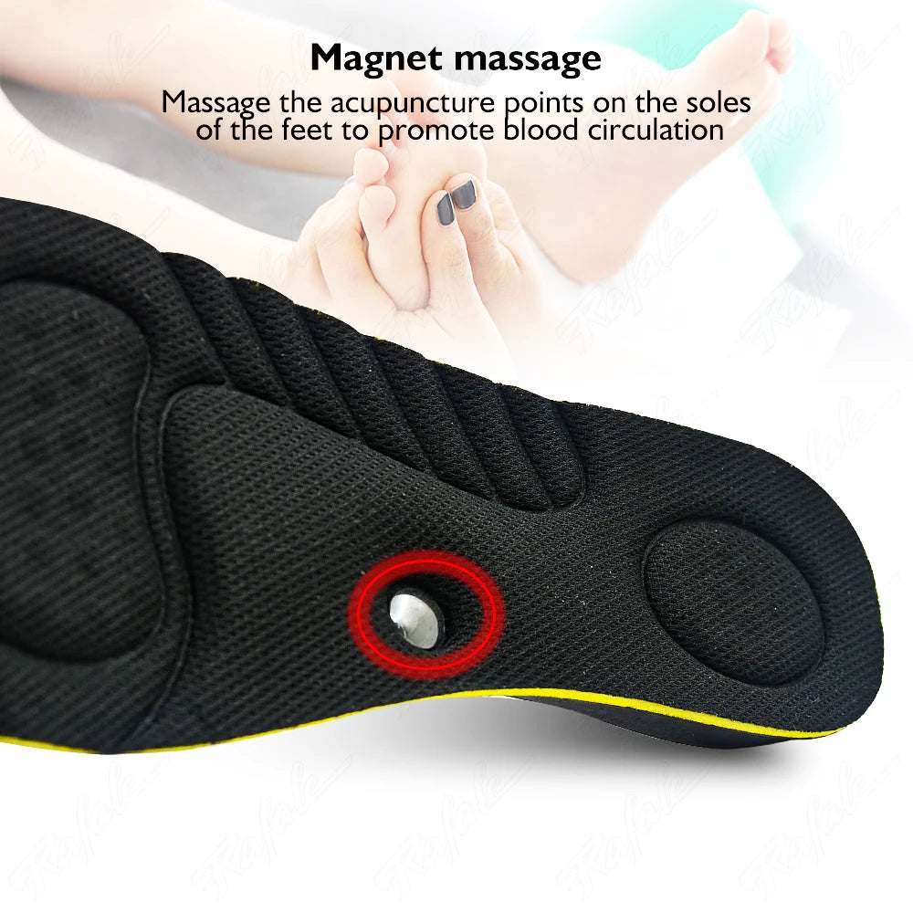 Magnet Massage Height Increase Insoles for Women Men 2/3/4/5 Cm up Invisiable Arch Support Orthopedic Insoles Heighten Lift