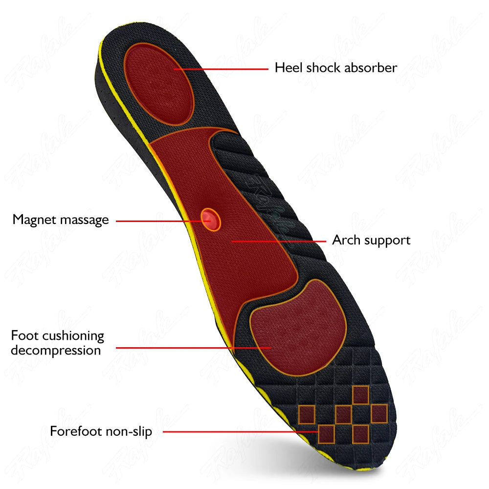 Magnet Massage Height Increase Insoles for Women Men 2/3/4/5 Cm up Invisiable Arch Support Orthopedic Insoles Heighten Lift