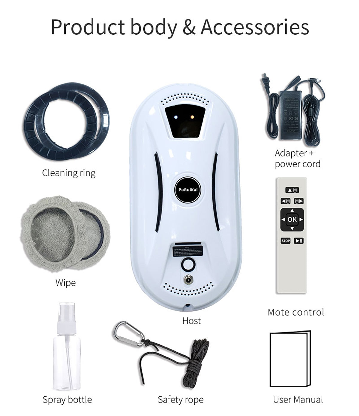 Window Vacuum Cleaning Robot with Remote Control