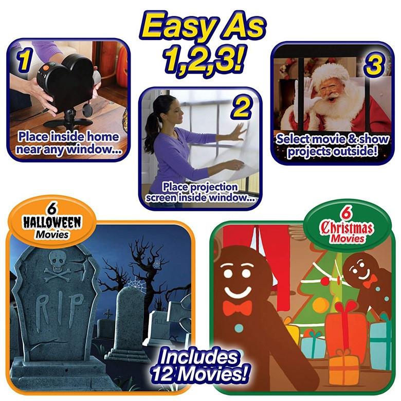 Halloween and Christmas Window Projector