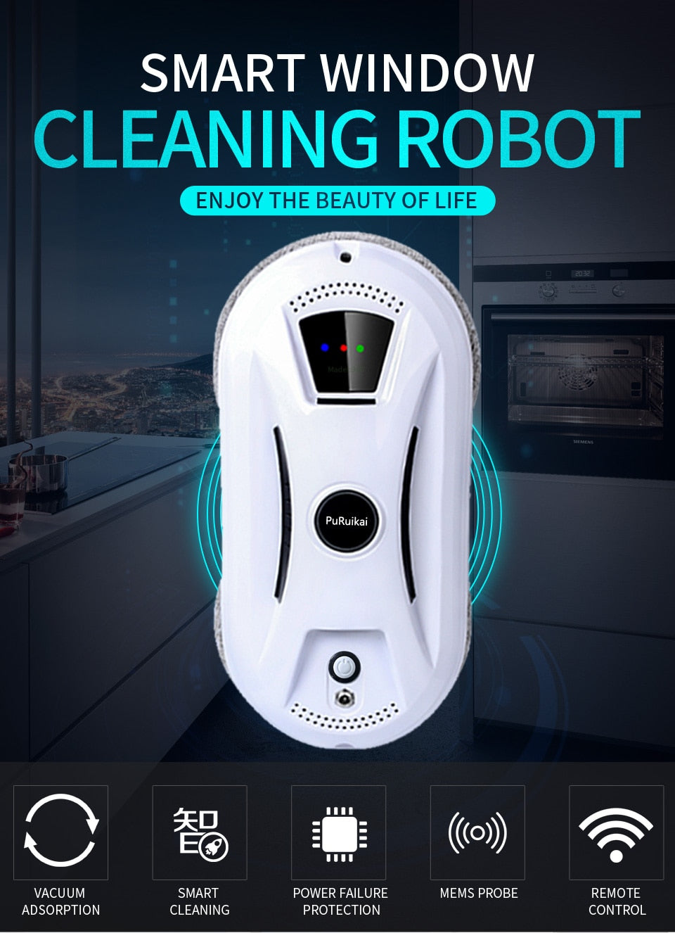 Window Vacuum Cleaning Robot with Remote Control