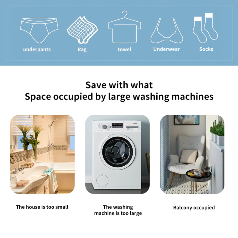 Portable Washing Machine, Mini Ultrasonic Washing Machine 3 in 1 Dishwasher