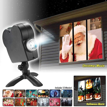 Halloween and Christmas Window Projector